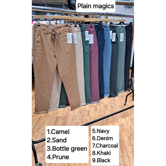 Casual Plain regular size magic pants